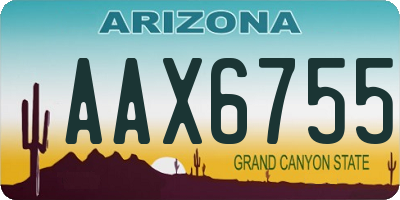 AZ license plate AAX6755
