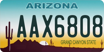 AZ license plate AAX6808