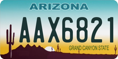AZ license plate AAX6821