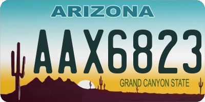 AZ license plate AAX6823