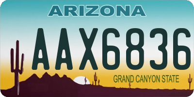 AZ license plate AAX6836
