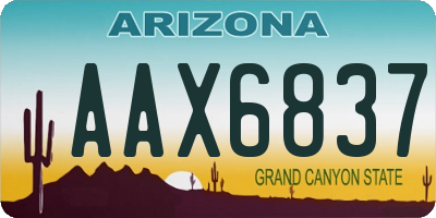 AZ license plate AAX6837