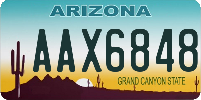 AZ license plate AAX6848