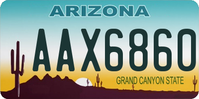 AZ license plate AAX6860