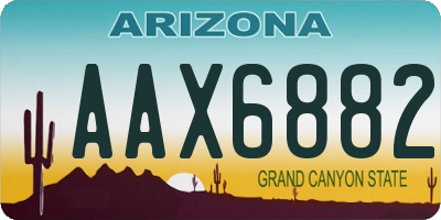 AZ license plate AAX6882