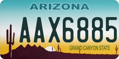 AZ license plate AAX6885