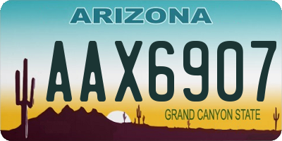 AZ license plate AAX6907