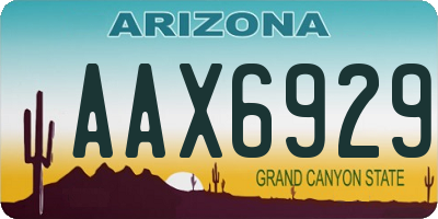 AZ license plate AAX6929