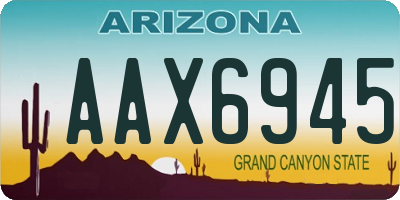 AZ license plate AAX6945