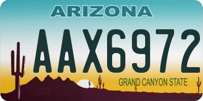 AZ license plate AAX6972