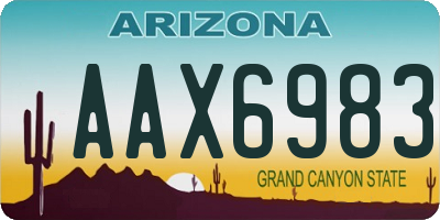 AZ license plate AAX6983