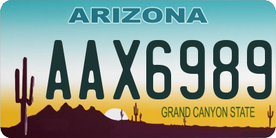 AZ license plate AAX6989