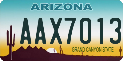 AZ license plate AAX7013