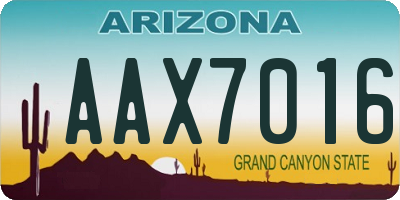 AZ license plate AAX7016