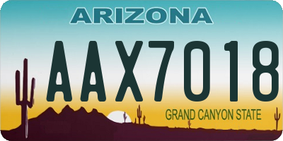 AZ license plate AAX7018