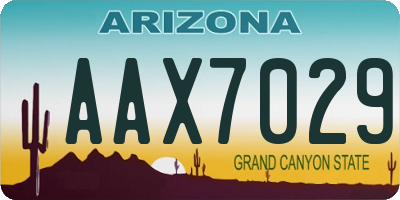 AZ license plate AAX7029