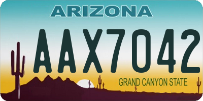 AZ license plate AAX7042