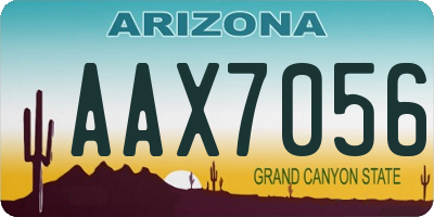 AZ license plate AAX7056