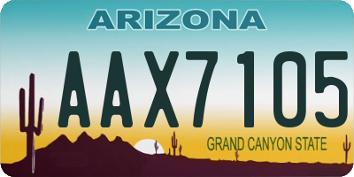 AZ license plate AAX7105