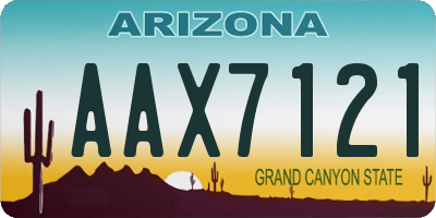 AZ license plate AAX7121