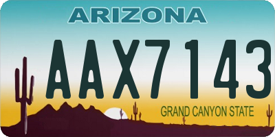 AZ license plate AAX7143