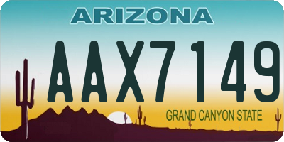 AZ license plate AAX7149