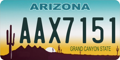 AZ license plate AAX7151