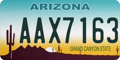 AZ license plate AAX7163