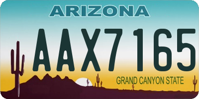 AZ license plate AAX7165