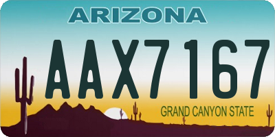 AZ license plate AAX7167