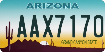 AZ license plate AAX7170