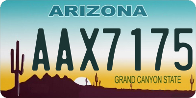 AZ license plate AAX7175
