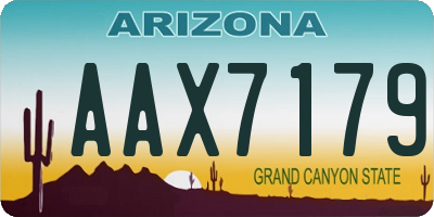 AZ license plate AAX7179