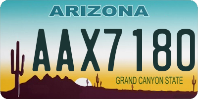AZ license plate AAX7180