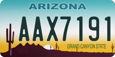AZ license plate AAX7191