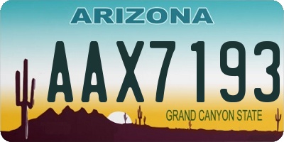 AZ license plate AAX7193