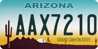 AZ license plate AAX7210
