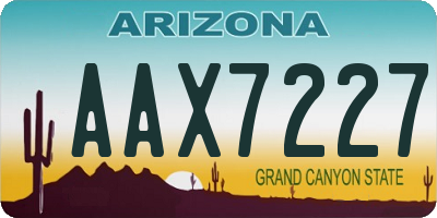 AZ license plate AAX7227