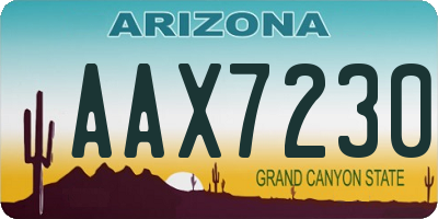 AZ license plate AAX7230