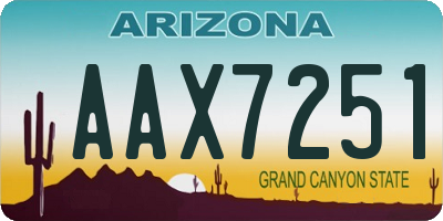 AZ license plate AAX7251