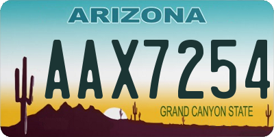 AZ license plate AAX7254