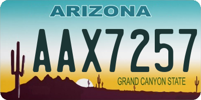 AZ license plate AAX7257