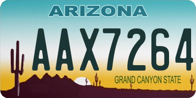 AZ license plate AAX7264