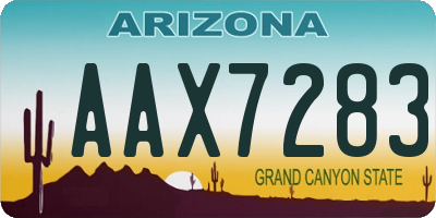 AZ license plate AAX7283
