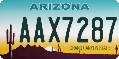 AZ license plate AAX7287