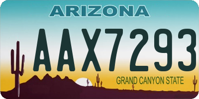 AZ license plate AAX7293