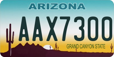 AZ license plate AAX7300