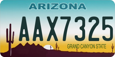 AZ license plate AAX7325