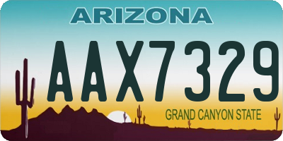 AZ license plate AAX7329