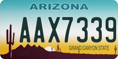 AZ license plate AAX7339